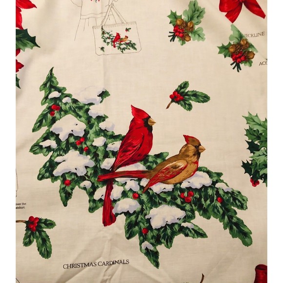 NOS VIP Cut & Sew Fabric Panel VTG Christmas Wearable Art Appliqué Tops & Bags - Picture 6 of 12